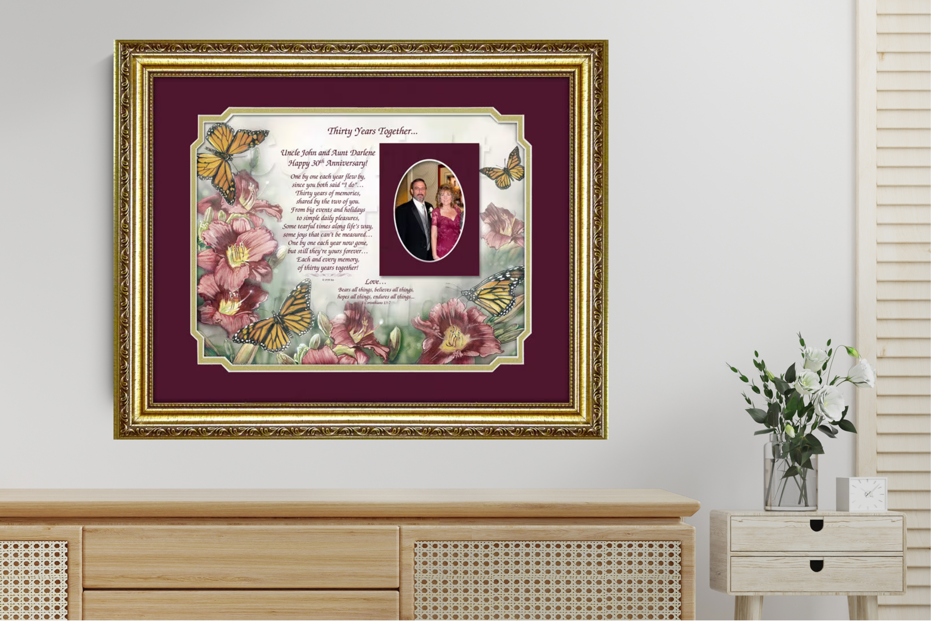 Personalized Customizable Anniversary Wall Art Gift for Husband and Wife